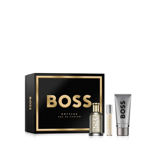 HUGO BOSS BOTTLED SET – LUKSUSOWY ZESTAW DLA MĘŻCZYZN: EAU DE PARFUM 100 ML + EAU DE PARFUM 10 ML + ŻEL POD PRYSZNIC 100 ML