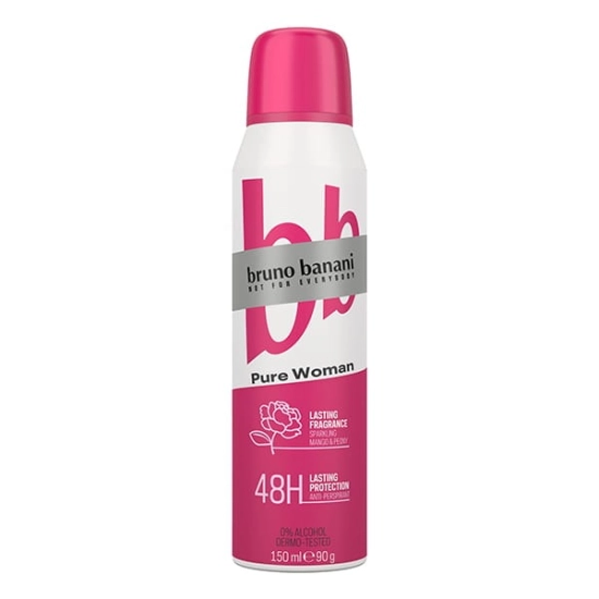BRUNO BANANI PURE WOMAN DEZODORANT – ŚWIEŻA OCHRONA I KOMFORT DLA KOBIET – 150 ML