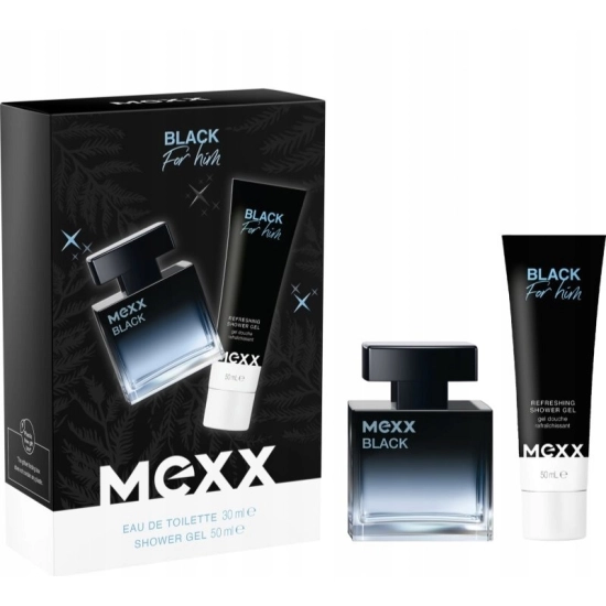 MEXX BLACK MAN SET – ELEGANCKI ZAPACH DLA MĘŻCZYZN – EDT 30 ML + ŻEL POD PRYSZNIC 50 ML