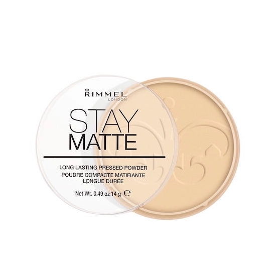 RIMMEL STAY MATTE 001 TRANSPARENT 14G – PUDER MATUJĄCY DO IDEALNEJ CERY
