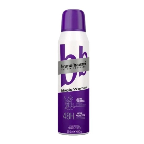 BRUNO BANANI MAGIC WOMEN DEZODORANT – ZMYSŁOWA OCHRONA I ŚWIEŻOŚĆ DLA KOBIET – 150 ML