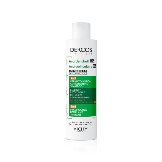 VICHY DERCOS DS 2IN1 ANTI-DANDRUFF DETANGLING SHAMPOO – SZAMPON PRZECIWŁUPIEŻOWY I ODŻYWKA W JEDNYM – 200 ML