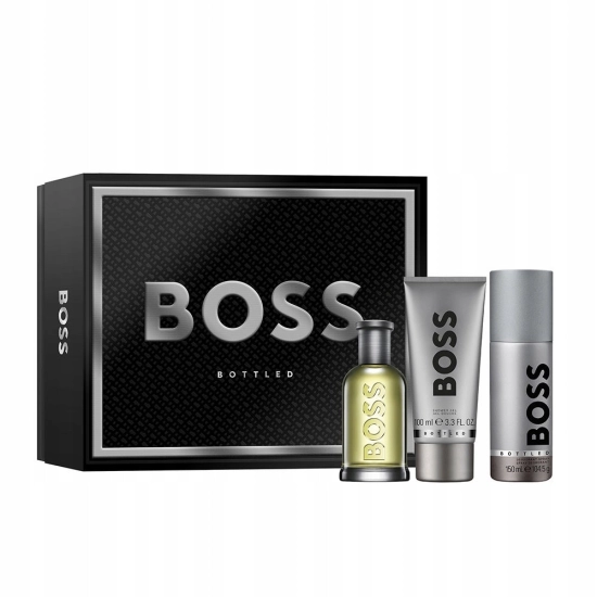 HUGO BOSS BOTTLED SET – PRESTIŻOWY ZESTAW DLA MĘŻCZYZN: EAU DE TOILETTE 100 ML + ŻEL POD PRYSZNIC 100 ML + DEZODORANT 150 ML
