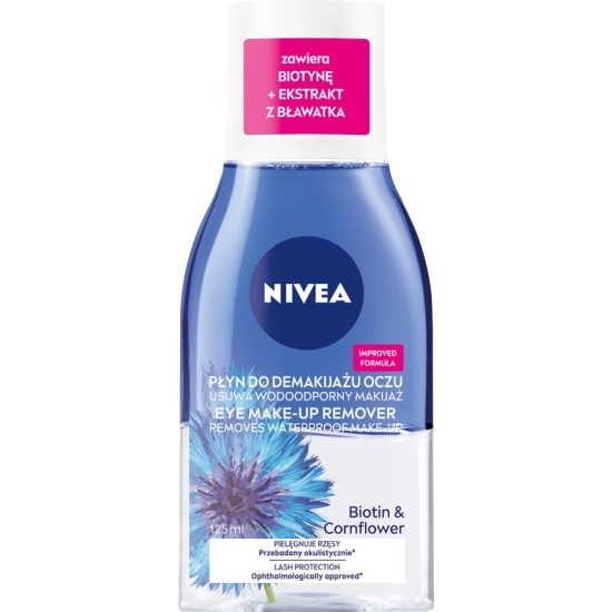 Nivea Biotin & Cornflower – dwufazowy płyn do demakijażu oczu 125 ml