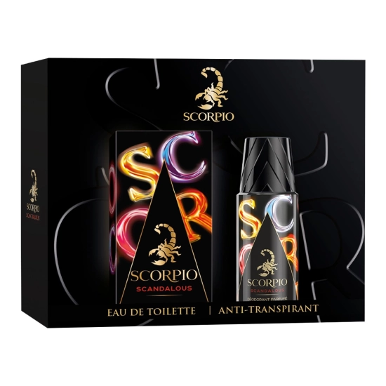 Scorpio Scandalous – zestaw dla mężczyzn: woda toaletowa EDT 75 ml + dezodorant w sprayu 150 ml