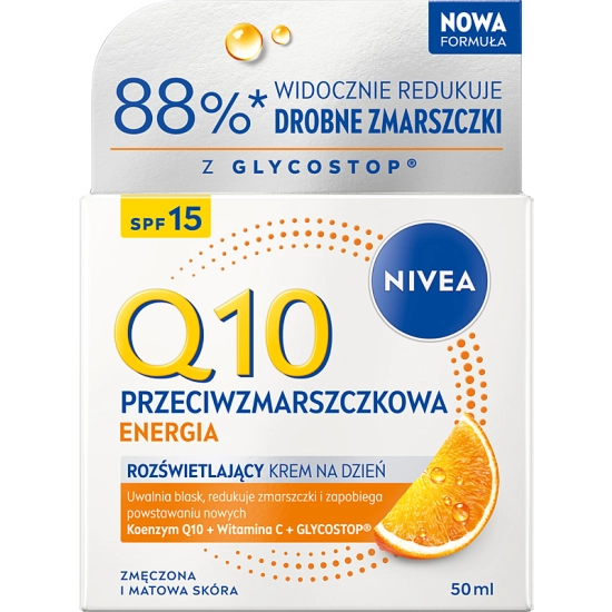 Nivea Q10 Przeciwzmarszczkowa Energia Krem na dzień rozświetlający SPF 15 50 ml