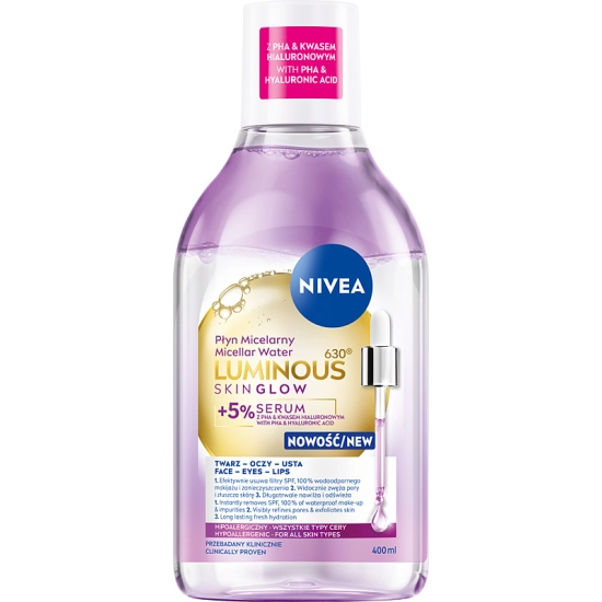 Nivea Luminous Skin Glow – płyn micelarny z 5% serum 400 ml