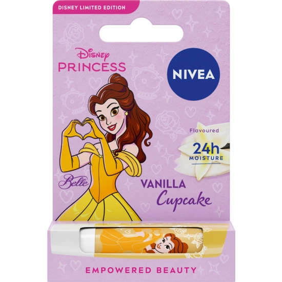 Nivea Disney Princess Pielęgnująca pomadka do ust Vanilla Cupcake Belle – edycja limitowana 4.8 g