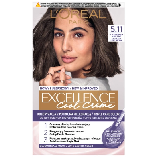 L’Oréal Paris Excellence Creme Farba do włosów 5.11 Ultrapopielaty Jasny Brąz