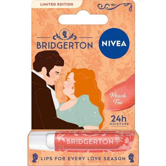 Nivea Bridgerton Edition Pielęgnująca pomadka do ust Peach Tea 4, 8 g