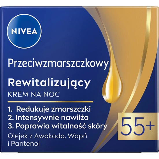 Nivea Przeciwzmarszczkowy + Rewitalizujący krem na noc 55+ 50 ml
