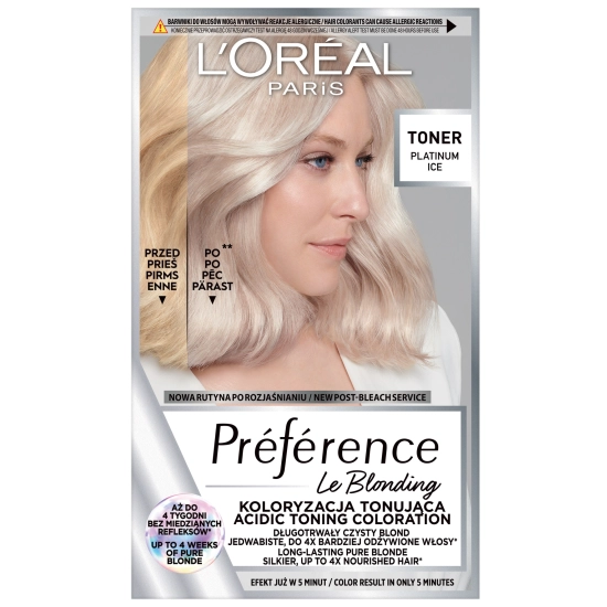 L’Oréal Paris Preference Le Blonding Toner koloryzujący do włosów blond – Platinum Ice 1 op..