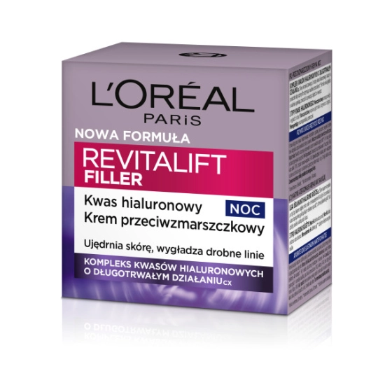 L’Oréal Paris Revitalift Filler 40+ Krem przeciwzmarszczkowy z Kwasem hialuronowym na noc 50 ml