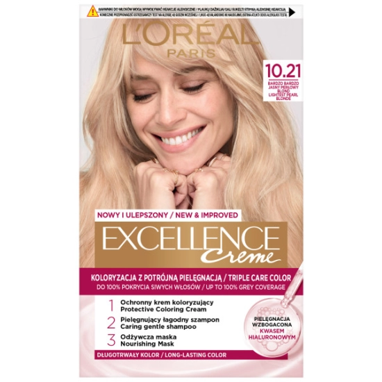 L’Oréal Paris Excellence Creme Krem koloryzujący 10.21 bardzo jasny blond perłowy