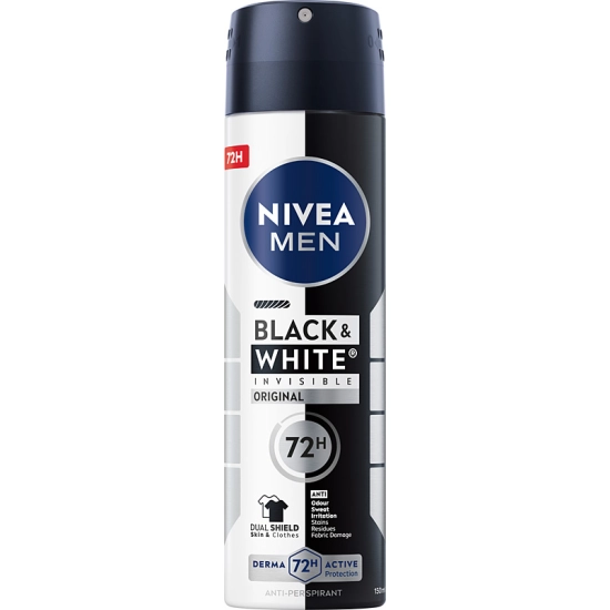 Nivea Men Black & White Invisible Antyperspirant w sprayu dla mężczyzn Original 150 ml