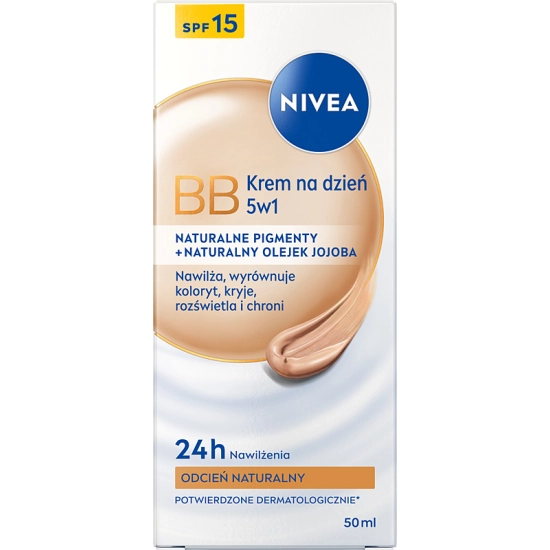 Nivea V BB 5w1 Krem na dzień SPF 15 24h nawilżenia – odcień ciemny