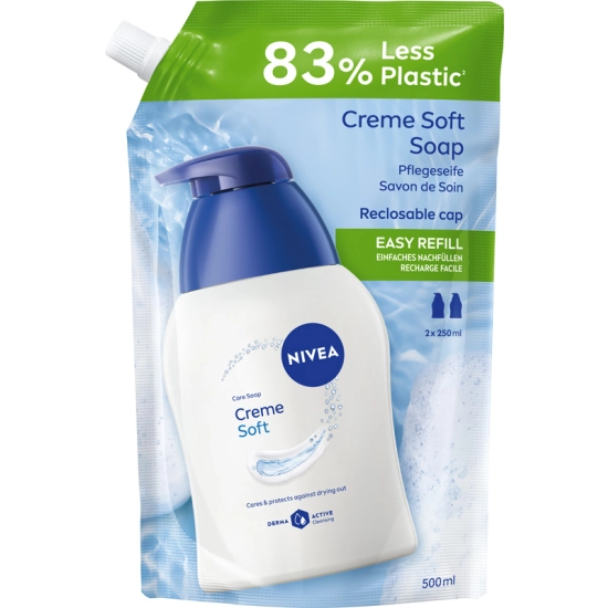 Nivea Care Soap Pielęgnujące mydło w płynie z mleczkiem migdałowym Creme Soft – zapas 500 ml