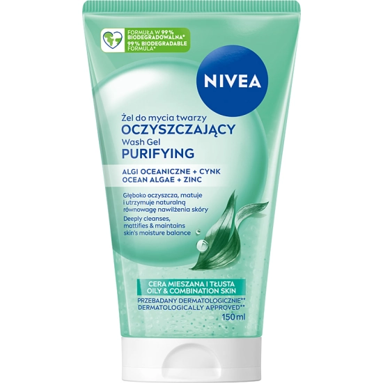Nivea Oczyszczający żel do mycia twarzy do cery tłustej i mieszanej 150 ml