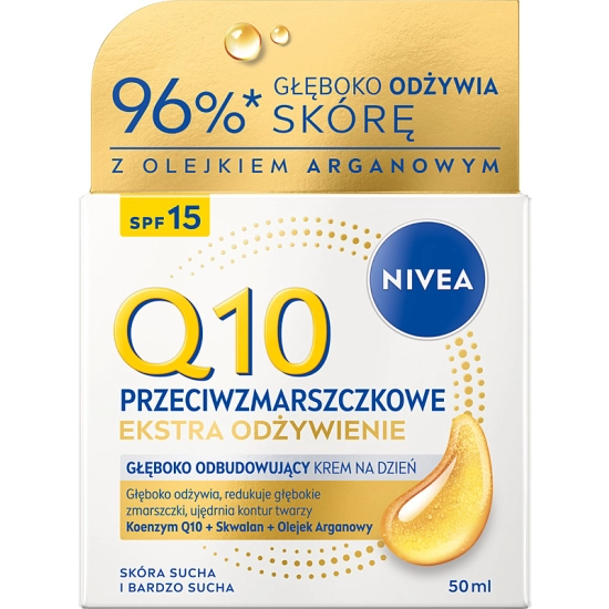 Nivea Q10 Power Przeciwzmarszczkowy + Ekstra Odżywienie Krem na dzień SPF 15 50 ml