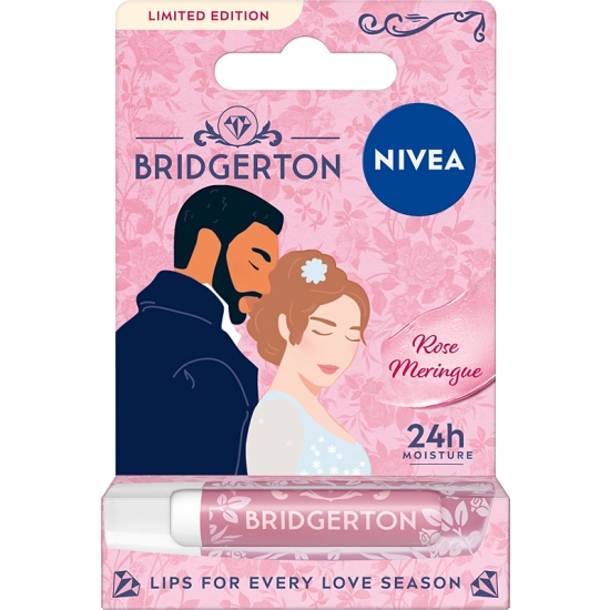 Nivea Bridgerton Edition Pielęgnująca pomadka do ust Rose Meringue 4, 8 g