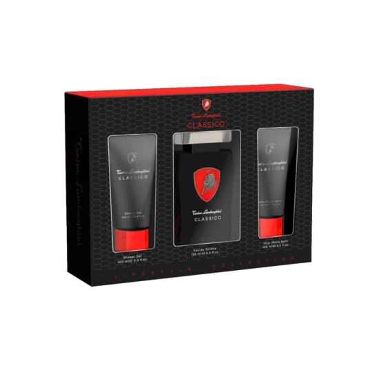 Lamborghini Classico – zestaw dla mężczyzn: woda toaletowa EDT 125 ml + dezodorant w sprayu 100 ml + żel pod prysznic 100 ml