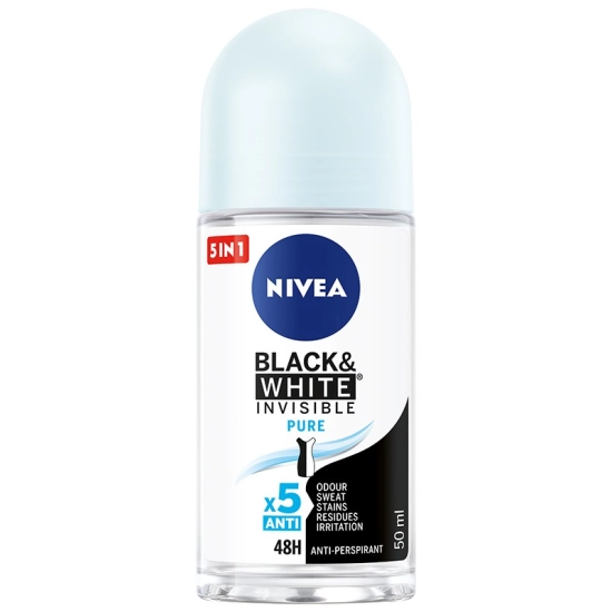 Nivea Black & White Invisible Pure – antyperspirant damski w kulce 50 ml