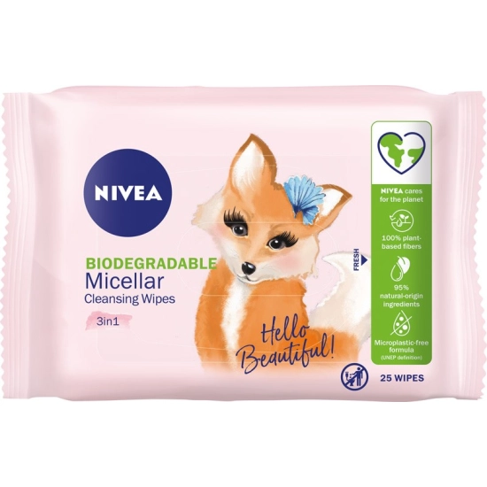 Nivea Wipes Pielęgnujące chusteczki micelarne do demakijażu – wszystkie typy cery 1 op.. – 25 szt..