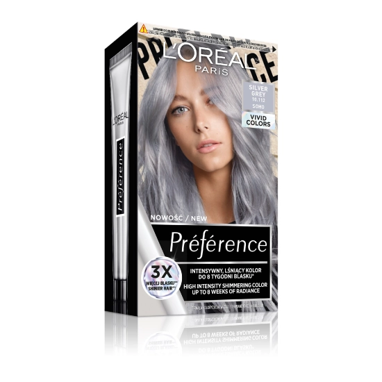 L’Oréal Paris Preference Vivid Colors Farba do włosów nr 10.112 Silver Grey (Soho) 1 op..