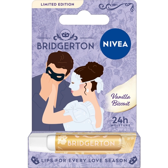 Nivea Bridgerton Edition Pielęgnująca pomadka do ust Vanilla Biscuit 4, 8 g
