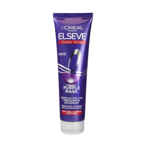 L’Oréal Paris Elseve Color-Vive Purple Maska do włosów przeciw żółtym i miedzianym odcieniom 150 ml