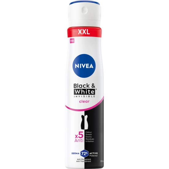 Nivea Antyperspirant w sprayu dla kobiet Black & White Invisible Clear 250 ml