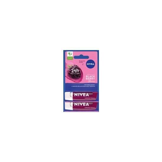 Nivea Blackberry Shine – ochronna pomadka do ust Duopack