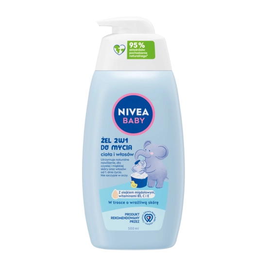 Nivea Baby Żel 2w1 do mycia ciała i włosów z pompką 500 ml