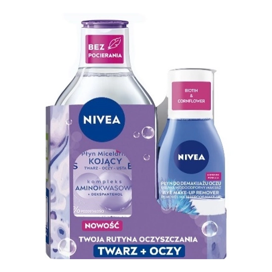NIVEA Zestaw Duopack Płyn micelarny 400 ml + Płyn do demakijażu oczu 125 ml
