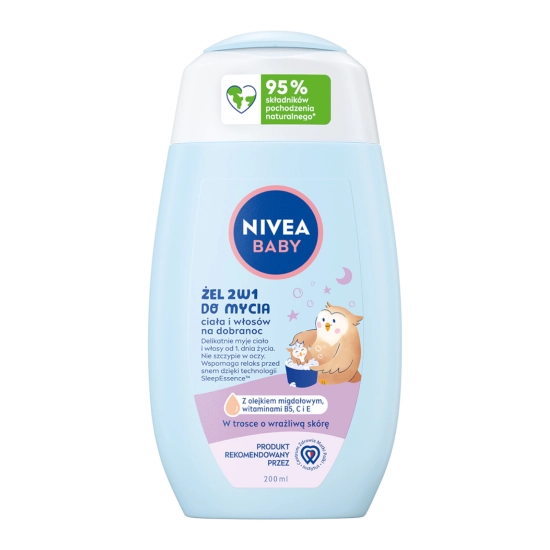 Nivea Baby Żel 2w1 do mycia ciała i włosów na dobranoc 200 ml