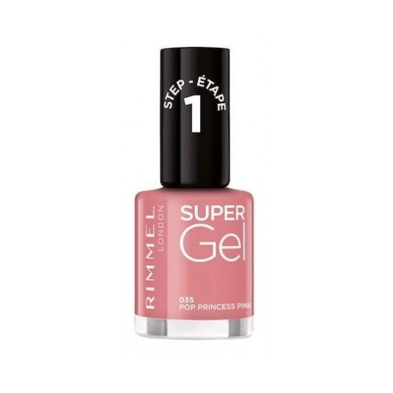 Rimmel London Super Gel Step 1 035 Pop Princess Pink – lakier do paznokci 12 ml