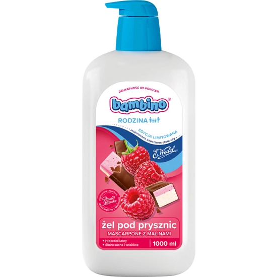 Bambino Rodzina Żel pod prysznic o zapachu malina z mascarpone 1000 ml