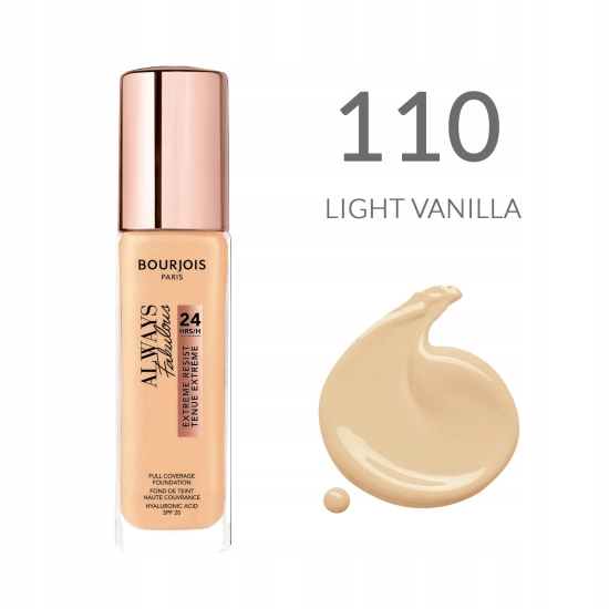 Bourjois Paris Always Fabulous 24H SPF20 110 Light Vanilla – podkład do twarzy 30 ml