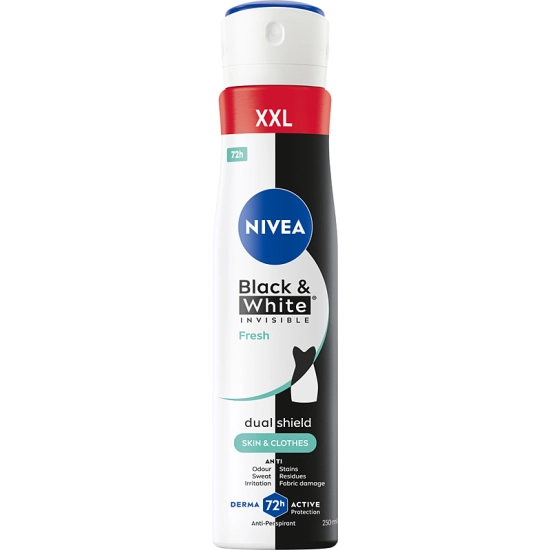 Nivea BlackWhite Invisible Fresh Antyperspirant damski w sprayu 250 ml