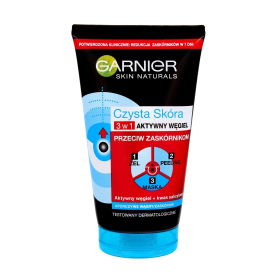 Garnier Skin Naturals Czysta Skóra Aktywny Węgiel Żel 3w1  150ml