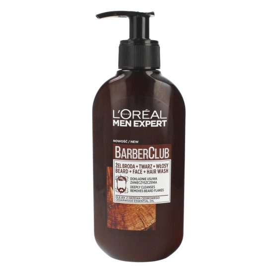 Loreal Men Expert Barber Club Żel oczyszczający do brody,włosów i twarzy  200ml