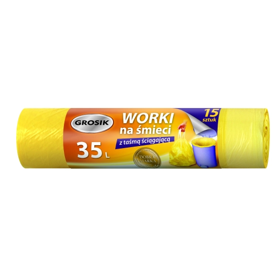 Sarantis Jan Niezbędny Grosik Worki na śmieci z taśmą 35L  1op-15szt