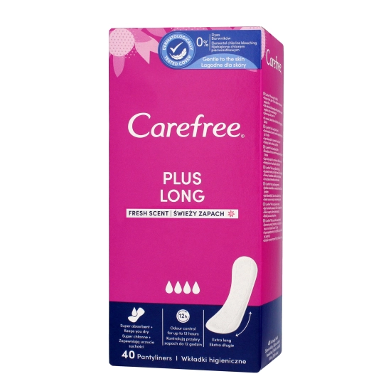 Carefree Plus Long Wkładki higieniczne Fresh Scent - świeży zapach 1op.-40szt
