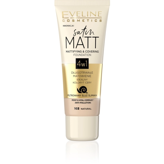 Eveline Satin Matt Podkład matujący 4w1 nr 103 Natural 30ml