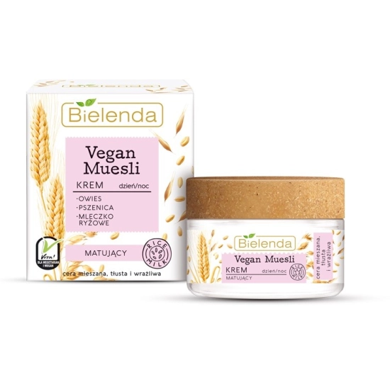 Bielenda Vegan Muesli Krem matujący na dzień i noc - cera mieszana,tłusta,wrażliwa 50ml