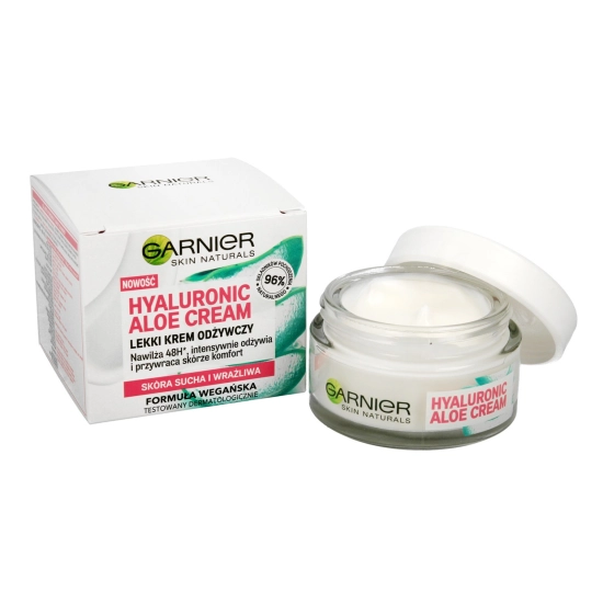 Garnier Skin Naturals Hyaluronic Aloe Lekki Krem odżywczy - cera sucha i wrażliwa 50ml