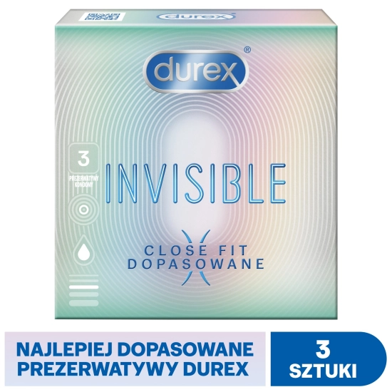 Durex Prezerwatywy Invisible Close Fit - dopasowane 1op.-3szt