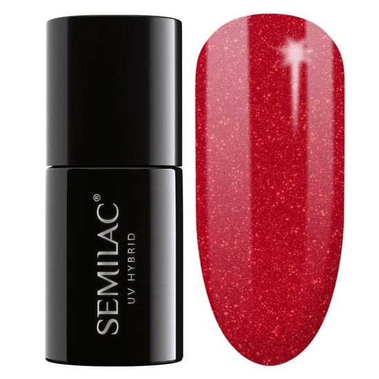 SEMILAC Lakier hybrydowy 025 Glitter Red - 7 ml