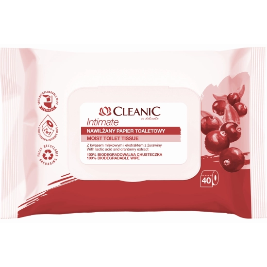 Cleanic Intimate Nawilżany Papier toaletowy  1op.-40szt