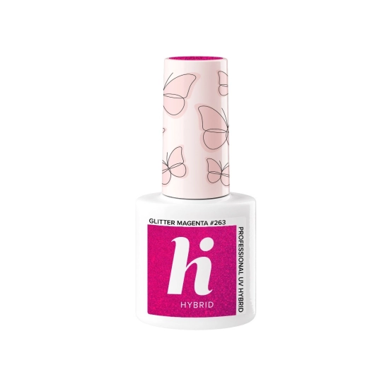 Hi Hybrid Lakier hybrydowy Butterfly #263 Glitter Magenta  5ml